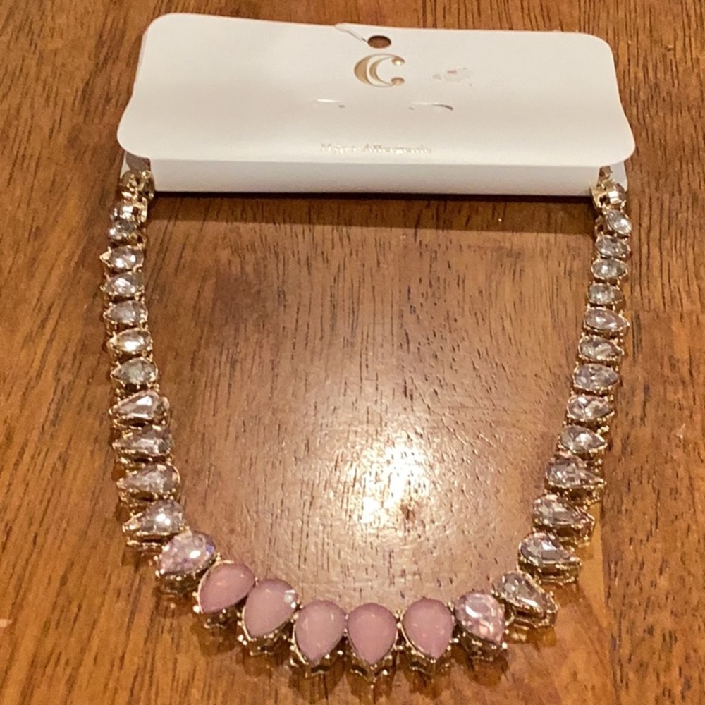 Charming Charlie Purple and Gold Necklace with Rhinestone Accents